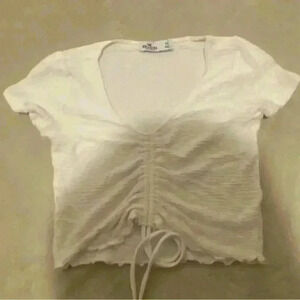 Hollister white crop top extra small